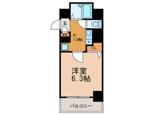 クレール上本町（302）の物件間取画像